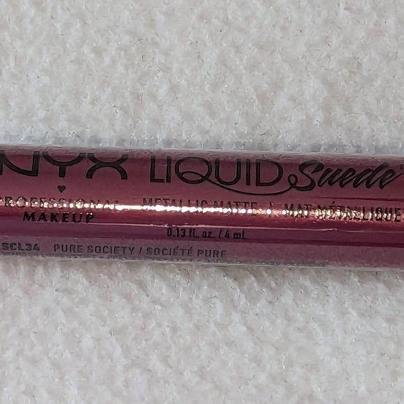 Pure Society (Deep Violet With Blue Pearl) Liquid Suede Metallic Matte Lipstick - Picture 7 of 14